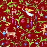 Новогодние салфетки IHR для декупажа 25х25 см, "Рождественский узор", красный C509410